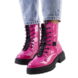 PA1 Růžové lakované kozačky značky Casies růžový PA1 Růžové lakované kozačky značky Casies růžový