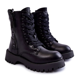 Dětské černé kozačky se zipem Big Star KK374136 černá