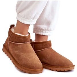 Dámské semišové nízké boty do sněhu Camel Shelie hnědý