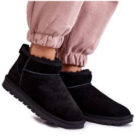 Dámské semišové nízké boty do sněhu Black Shelie černý
