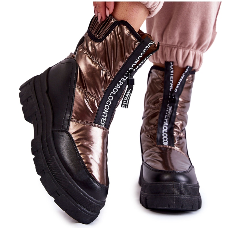 Vinceza Dámské pohodlné boty do sněhu, hnědé a černé Elodia hnědý černá vícebarevný