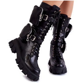 PG2 Dámské šněrovací kozačky s ledvinkami černé Mirrano černá PG2 Dámské šněrovací kozačky s ledvinkami černé Mirrano černá