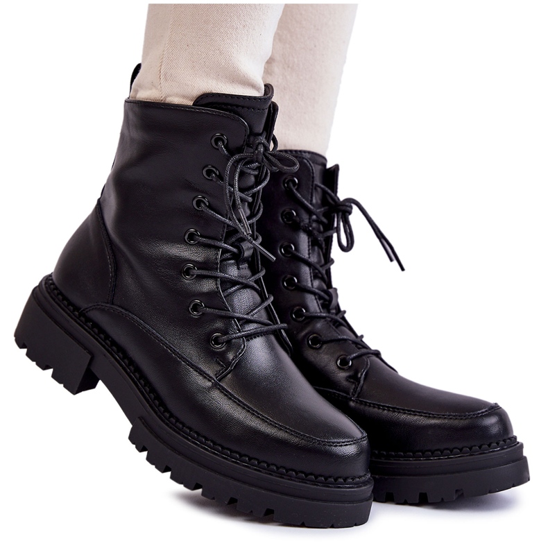 Kožené zateplené boty La.Fi 250009B-QN Black černá