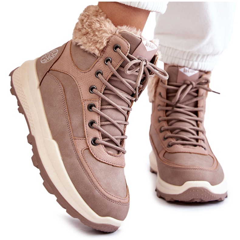 Teplé kozačky Trappers Lee Cooper LCJ-22-44-1363 Pink růžový