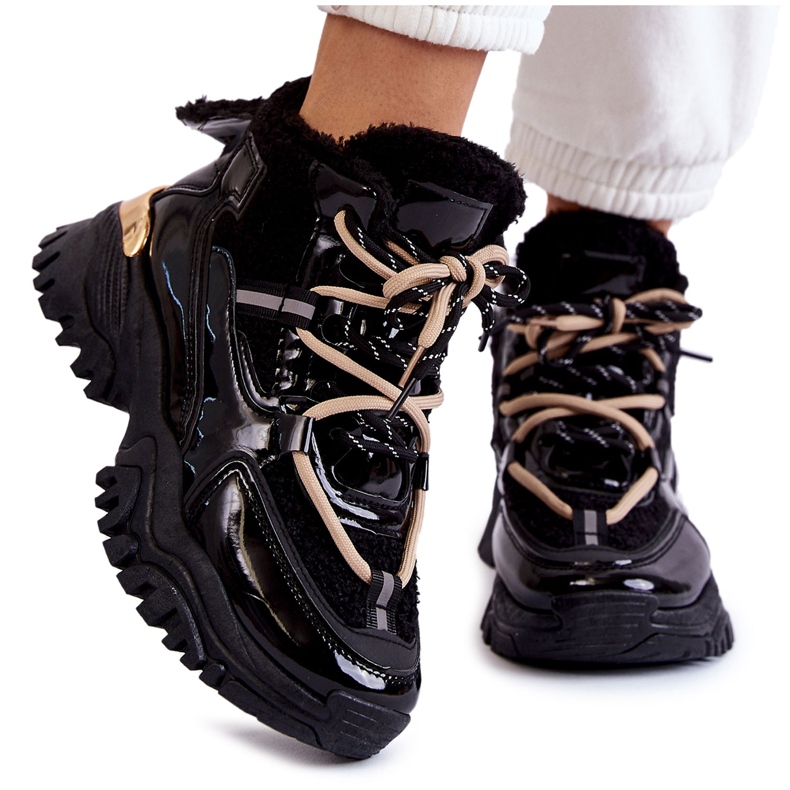 PM1 Dámské černé zateplené sportovní boty Edora černá