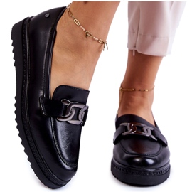 Vinceza Kožené Mokasíny Na Černé Platformě Abisso černý