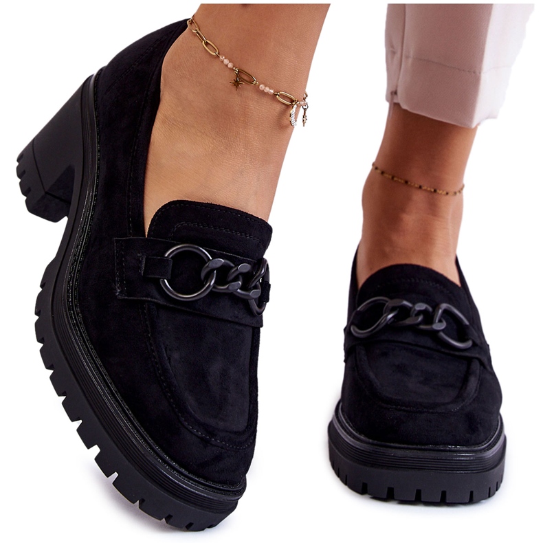 Vinceza Dámské semišové vysoké podpatky Sanya v černé barvě černá