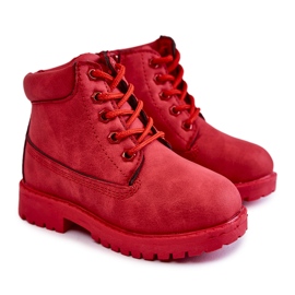 FR1 Dětské boty Trappers se zipy Red Dexter červený