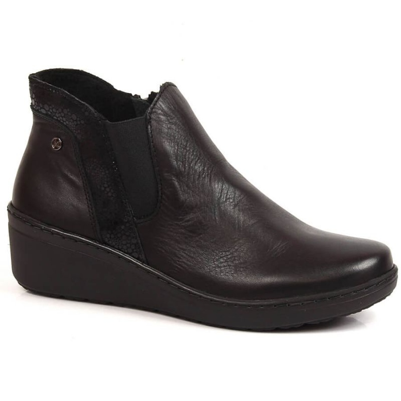 Pohodlné zateplené boty na klínku Helios W H596 černá