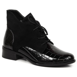 Šněrovací boty Jezzi W JEZ299C černý