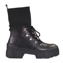 Dámské nazouváky na platformě Shelovet černý