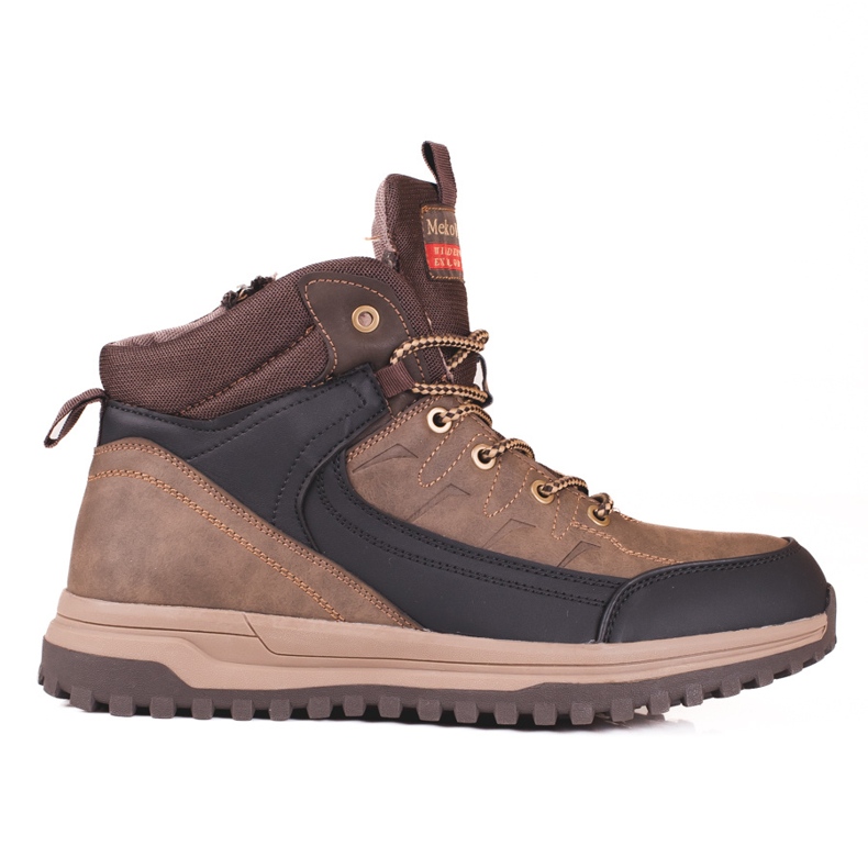 SHELOVET Hnědé pánské vysoké kozačky hnědý