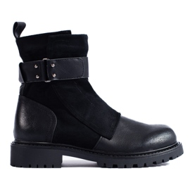 SHELOVET Dámské černé kabelky s přezkou černá