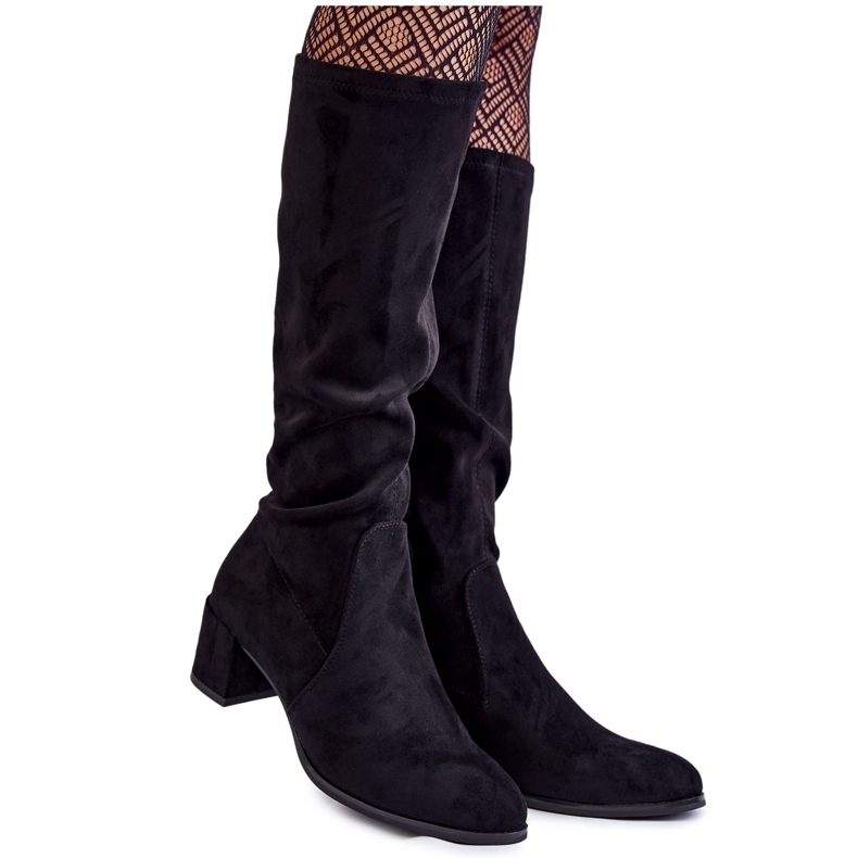 Sergio Leone Klasické černé semišové boty Harpen černá