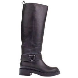 Marco Shoes Kozačky se širším svrškem černý