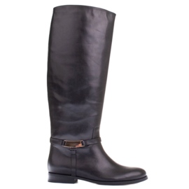 Marco Shoes Klasické kozačky se širším svrškem černý