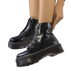 PA1 Černé kozačky na platformě Kenti černý