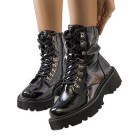 PA1 Černé boty na podrážce traktoru Iglesi černý