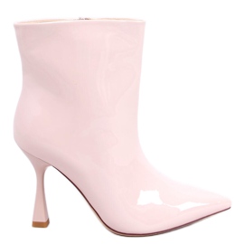 BM Kozačky lakované na podpatku Sylvia Beige béžový BM Kozačky lakované na podpatku Sylvia Beige béžový