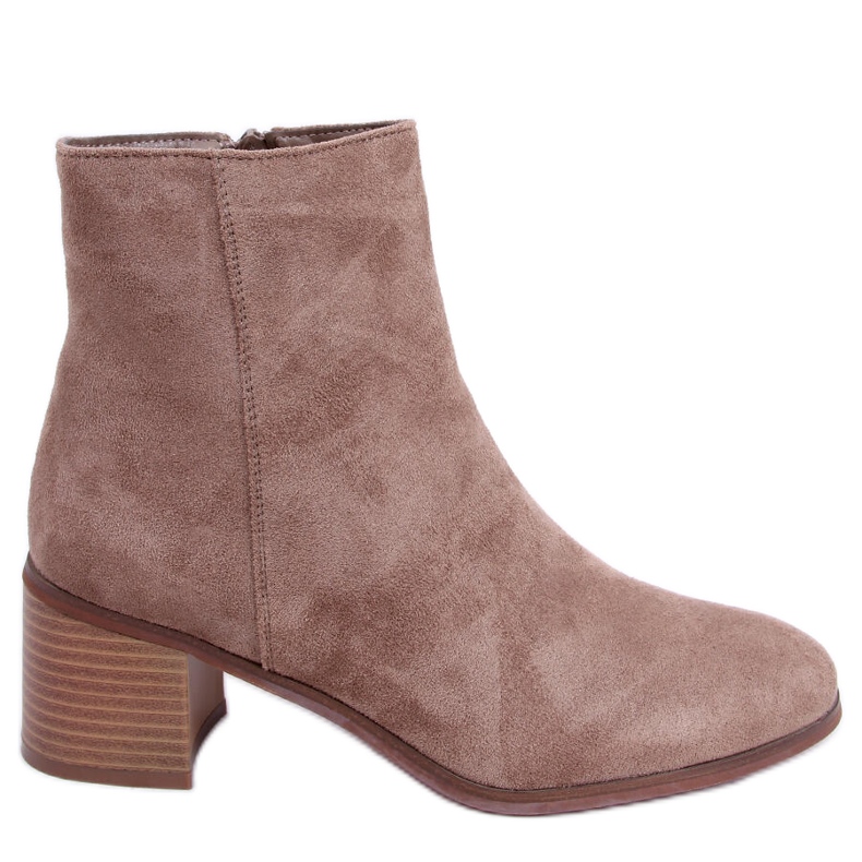 BM Klasické semišové kotníkové boty Natina Khaki béžový