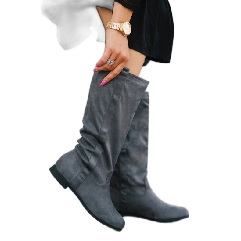 BM Šedé ploché kozačky značky Thelma šedá