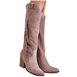 Lewski Shoes Dámské semišové kovbojské boty Lewski 3094 / F šedá