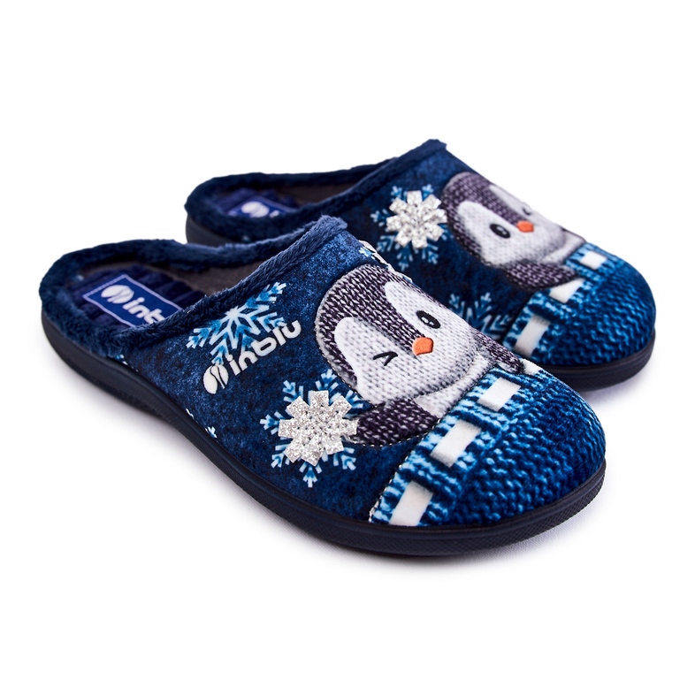 Dámské domácí pantofle Penguins Inblu EC-81-004 Navy Blue modrý