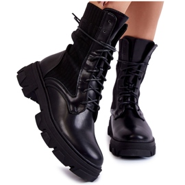 PA1 Dámské šněrovací boty Workers Black Marlissa černá