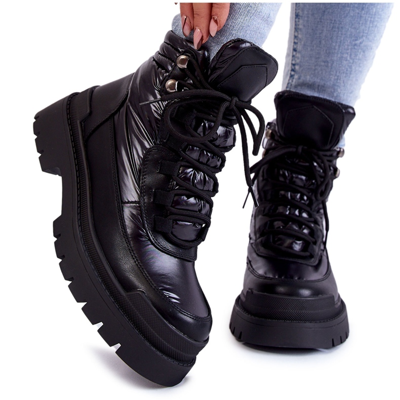 Sergio Leone Dámské Kozačky Na Platformě Černá Nerina