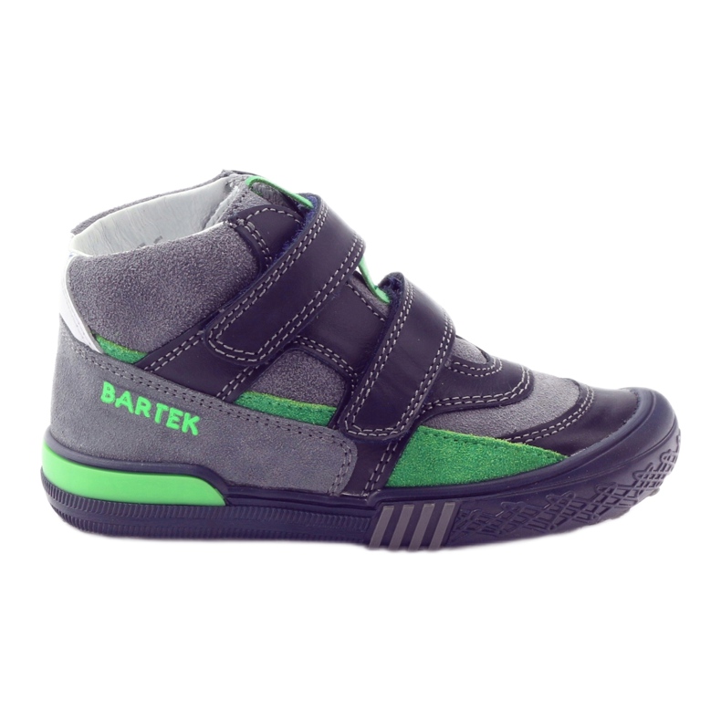 Šedé a zelené boty na suchý zip Bartek 91756 černá vícebarevný šedá zelená