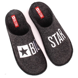 Pánské domácí pantofle z vlněné plsti Big Star KK176003 černý