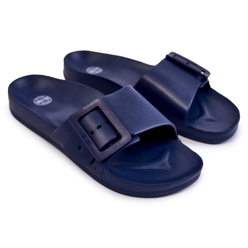 Dámské pantofle s přezkou Big Star FF274A388 Navy Blue modrý