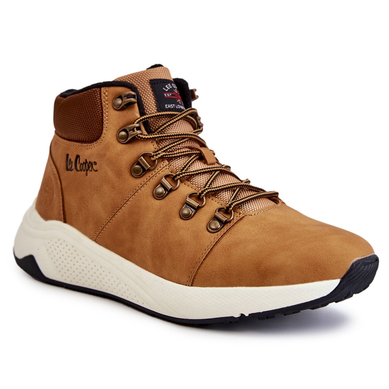 Pánské teplé trekové boty Lee Cooper LCJ-22-31-1452 Camel hnědý