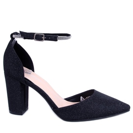 PA1 Formální lodičky na sloupku Orchid Black černý