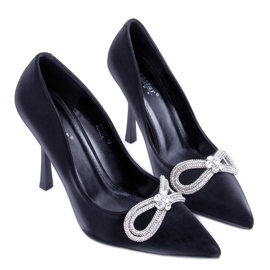 Elegantní podpatky s kamínky Sugar Black černý