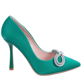 Elegantní podpatky s kamínky Sugar Green zelený