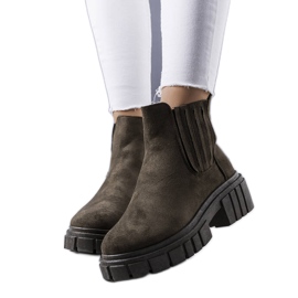 Zelené zateplené kozačky značky Leiva zelený