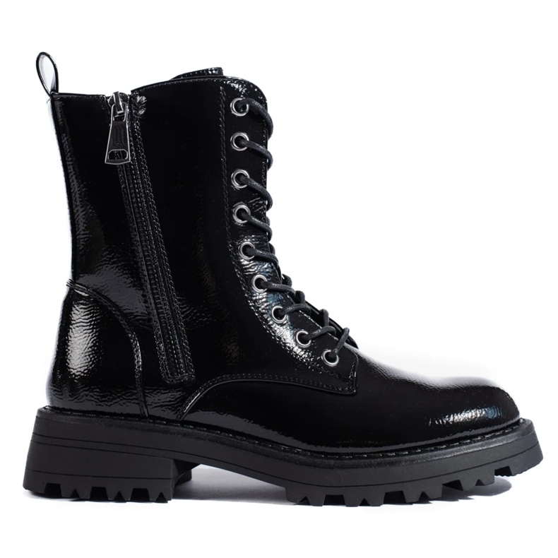 J. Star Dámské šeletové dělníky s ozdobným zipem černá