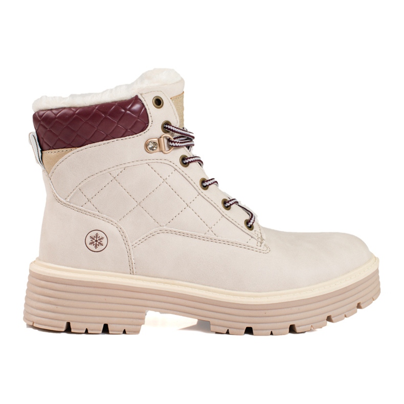 Dámské trapery zateplené shelovetovou kožešinou béžový