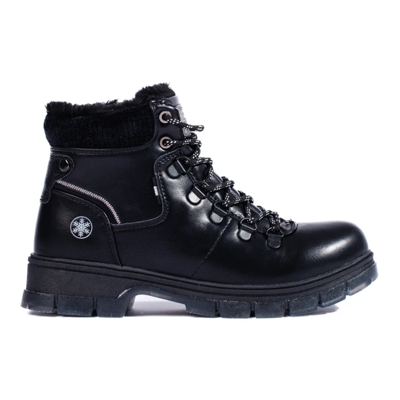 Černé turistické boty shelovet z eko kůže černá