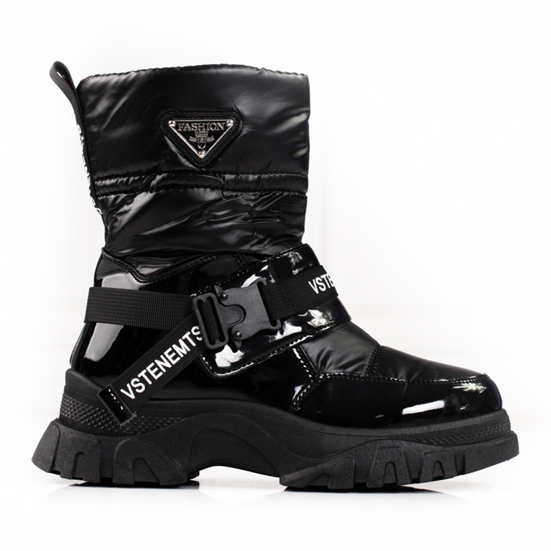 Dámské shelovet sněhule zateplené kožíškem černá