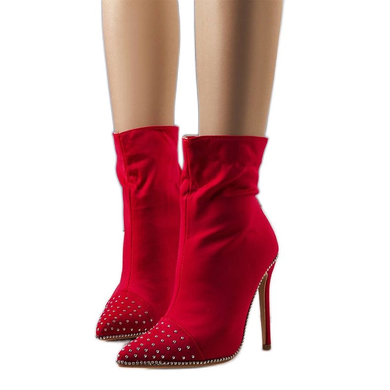 BM Červené kozačky na podpatku Flegrea