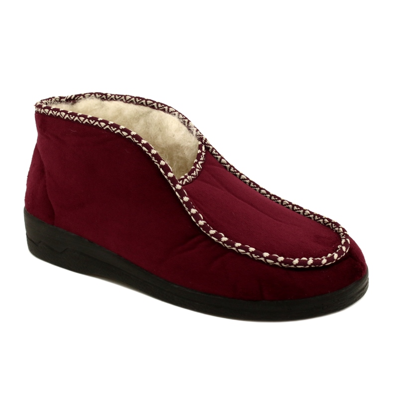 Teplé pantofle Felt Adanex 17013 Burgundy vícebarevný