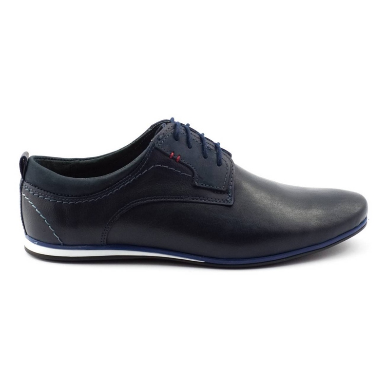 Olivier Pánské kožené boty 731 Navy Blue modrý