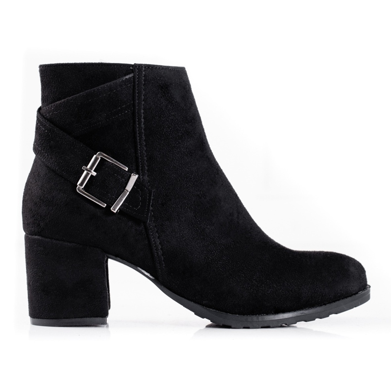 T.Sokolski Semišové kotníkové boty na sloupku Sokolski černá