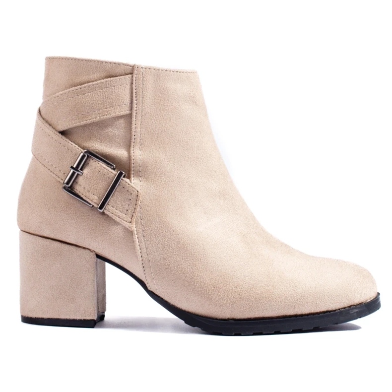 T.Sokolski Semišové kotníkové boty na sloupku Sokolski béžový