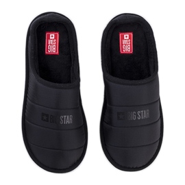 Big Star Černé pánské zateplené pantofle KK174361 černý