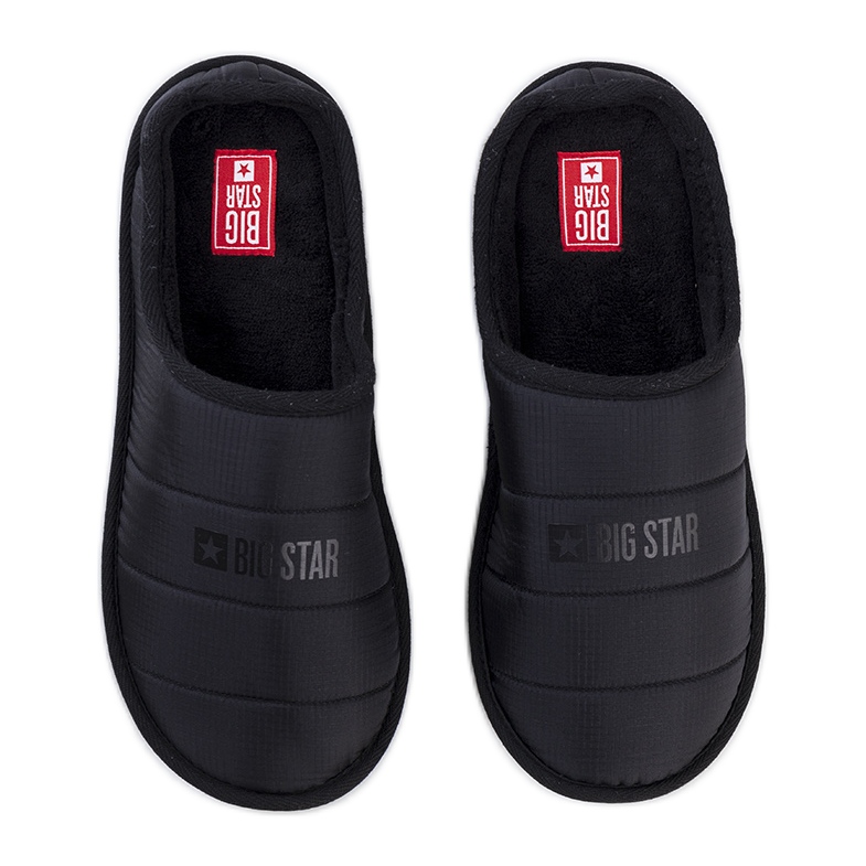 Big Star Černé pánské zateplené pantofle KK174361 černá