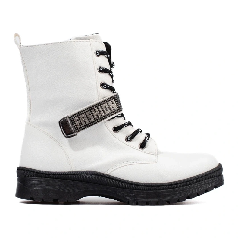 W. Potocki Dívčí boty Potocki s krystaly bílý