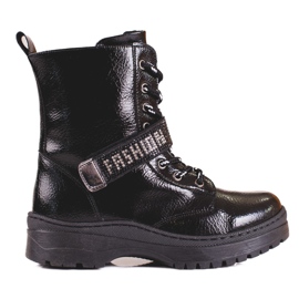 W. Potocki Dívčí boty Potocki s krystaly černý